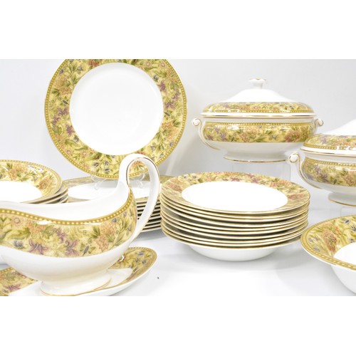 253 - Wedgwood Floral Tapestry dinner service comprising plates, side plates, vegetable lidded terrines, g... 