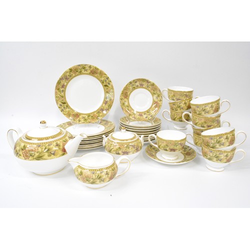 254 - Wedgwood Floral Tapestry tea service comprising cups, saucers, plates, tea pot, sugar, milk jug (10 ... 