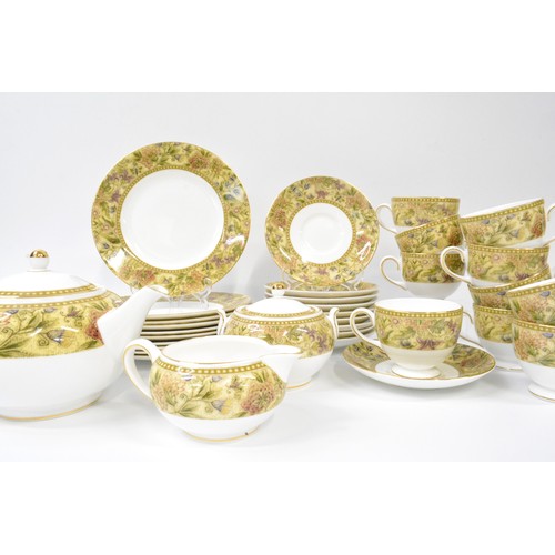 254 - Wedgwood Floral Tapestry tea service comprising cups, saucers, plates, tea pot, sugar, milk jug (10 ... 