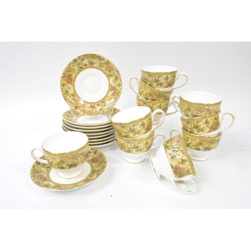 254 - Wedgwood Floral Tapestry tea service comprising cups, saucers, plates, tea pot, sugar, milk jug (10 ... 