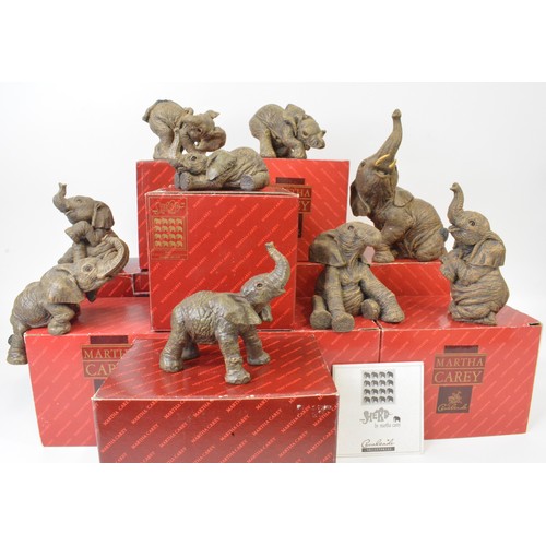 261 - A large group of boxed 'The Herd' elephant figures by Martha Carey; Slip, Alide, Rubmel, Murphy, Scr... 