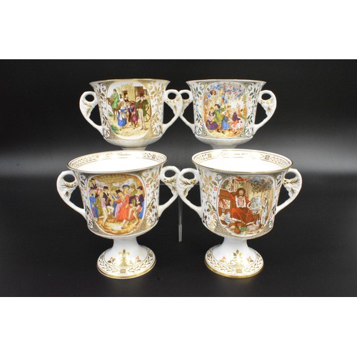 263 - x 4  Limited edition of 2500 Caverswall goblets