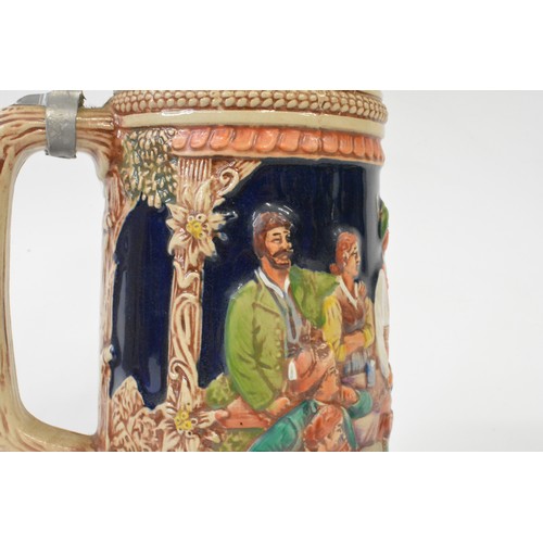 268 - Gertz German Steins, with beer fest scenes, x2.