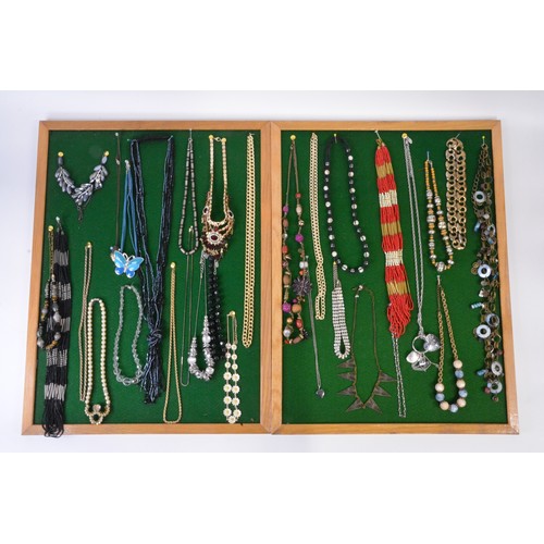 288 - Various necklaces on boards (x2 boards not included]