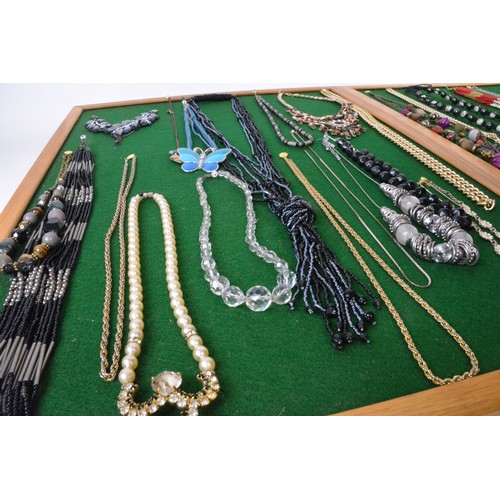 288 - Various necklaces on boards (x2 boards not included]