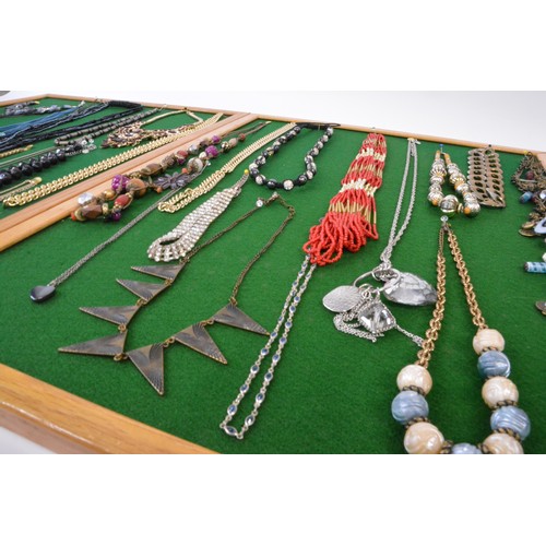 288 - Various necklaces on boards (x2 boards not included]