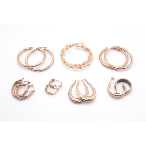 289 - Quantity of 9ct gold hoop earrings, gross weight approx 13g