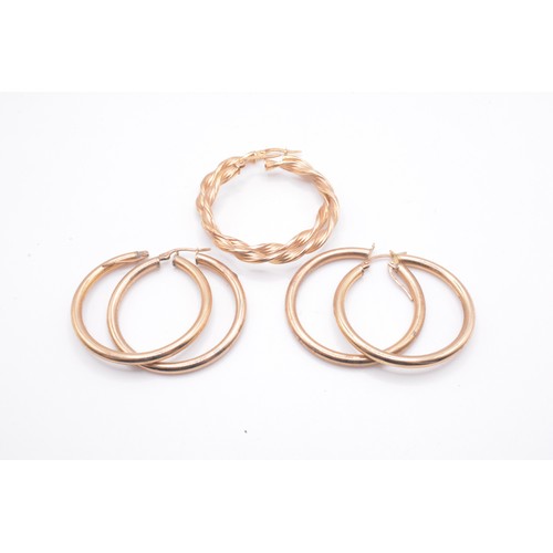 289 - Quantity of 9ct gold hoop earrings, gross weight approx 13g