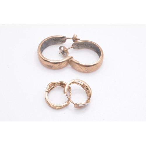 289 - Quantity of 9ct gold hoop earrings, gross weight approx 13g