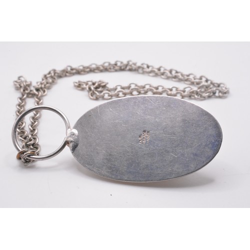 301 - Necklace with Rose Quartz,  stamped D.S. Handmade Denmark possibly Dansk Smykkekunst,