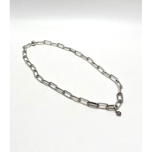 304 - Pandora silver link necklace, Essay Edinburgh. Approx weight 34.5g