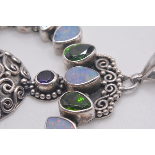 306 - Sajen/Goddess multi gemstone pendant stamped 925