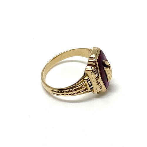 326 - 10ct gold  Herff Jones collegette ring, approx size size i, approx weight 3.4g.