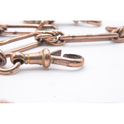 334 - 9ct gold watch chain hallmarked Birmingham, each link stamped 375, approx length 38cm. Approx weight... 