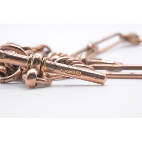 334 - 9ct gold watch chain hallmarked Birmingham, each link stamped 375, approx length 38cm. Approx weight... 