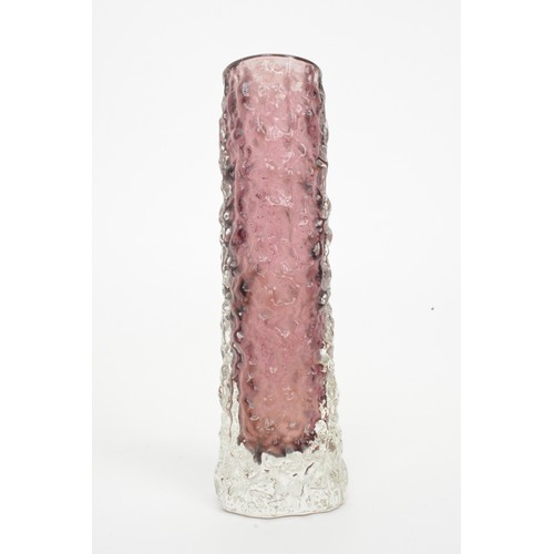 2 - Mid century rosice purple glass vase by Brabec, 18cms, together with a Geoffrey Baxter style aubergi... 