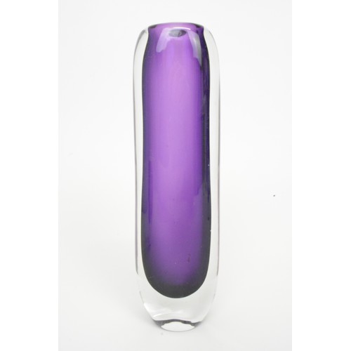 3 - Afors amethyst & clear Swedish Glass Vases in various sizes H: 23cm, 20cm and 115cm (approx) x3 item... 