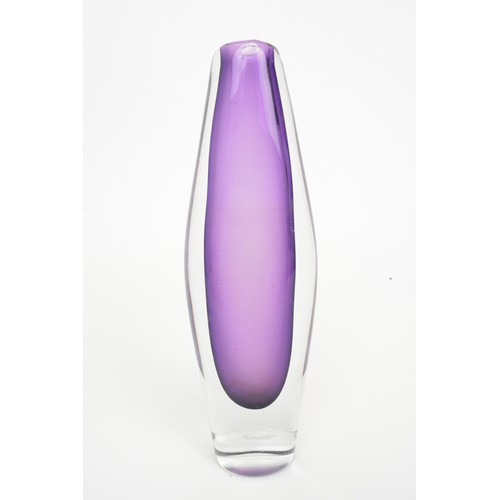 3 - Afors amethyst & clear Swedish Glass Vases in various sizes H: 23cm, 20cm and 115cm (approx) x3 item... 