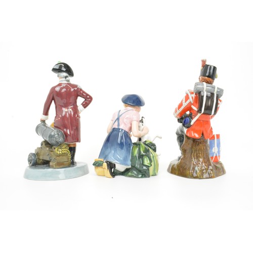 15 - x 3 Royal Doulton Figures-Drummer Boy -HN 2679, height 22 cms,  Officer of the Line -HN 2733, height... 