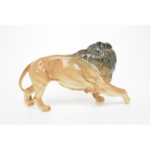 18 - Beswick large growling Male Lion in a standing position. Beswick stamp to underside. H:17cm L:28cm (... 