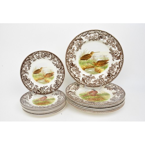 41 - Spode Woodland Series  - Plates, side plates, cups and saucers, teacups