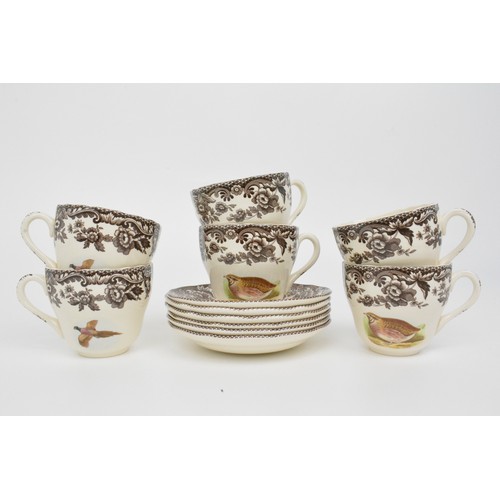 41 - Spode Woodland Series  - Plates, side plates, cups and saucers, teacups