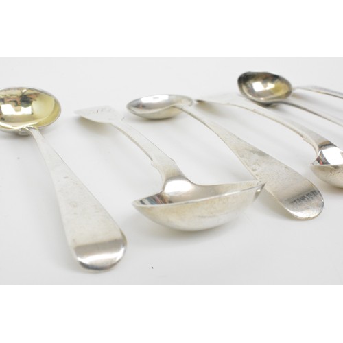 223 - Georgian silver mustard spoons x 5, plus one Victorian silver mustard spoon. gross weight 57g