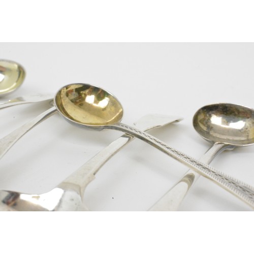 223 - Georgian silver mustard spoons x 5, plus one Victorian silver mustard spoon. gross weight 57g