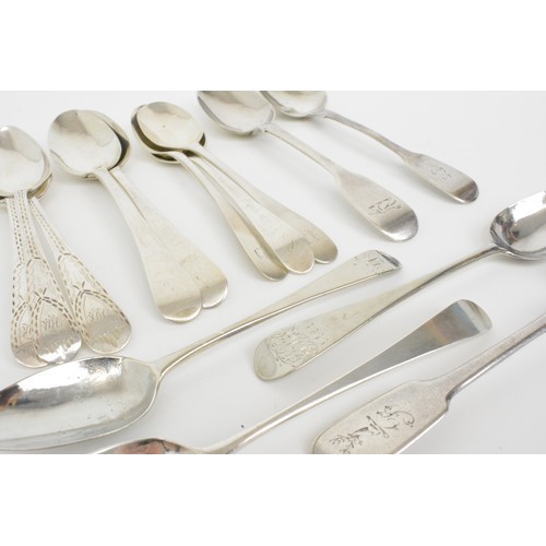 228 - Georgian silver teaspoons, mixed makers and dates, x14, approx gross weight 200g