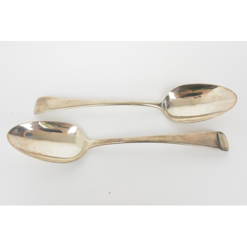 241 - x2 solid silver Old English tablespoons, hallmarked London 1806-7 makers Duncan Urquhart & Naphtali ... 