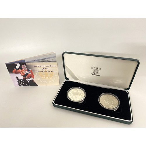 221 - Royal Mint Silver Crown Set 2002 in presentation box.  Sterling .925 silver.