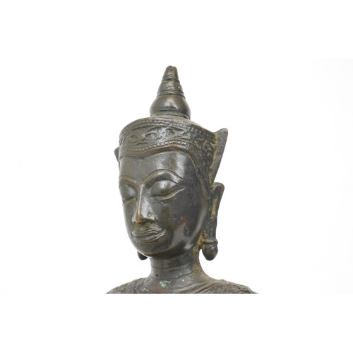 29 - Standing bronze Thai Buddha with modern head approx. H38cm