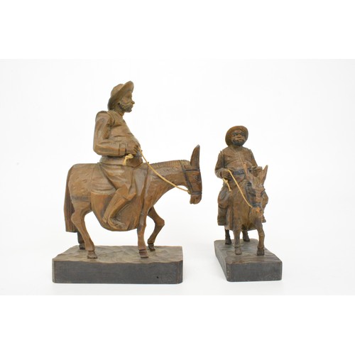 34 - Ouro Artesania set of hand carved wooden figures depicting Sancho Panza, Miguel  Cervantes, from the... 