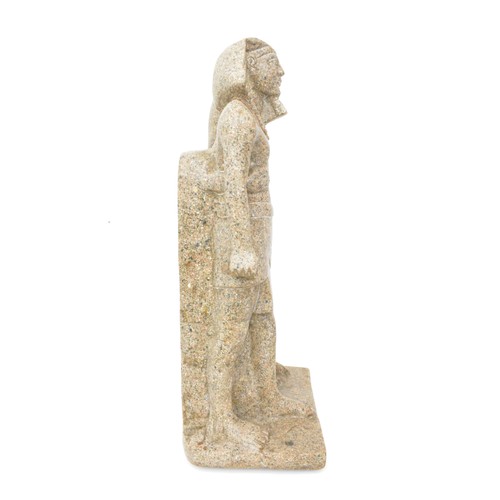 40 - Egyptian Pharaoh couple in standing stance, stone statue, approx. H 40cm