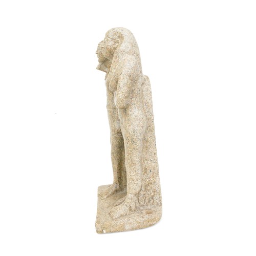 40 - Egyptian Pharaoh couple in standing stance, stone statue, approx. H 40cm