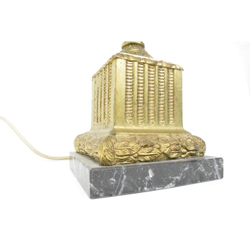 59 - Brass Pineapple lamp on marble base