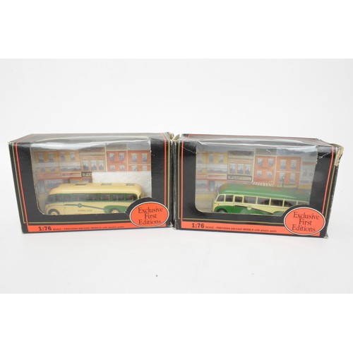 71 - Exclusive First Edition coaches and buses 1:76 scale, all with original boxes, x8 items.