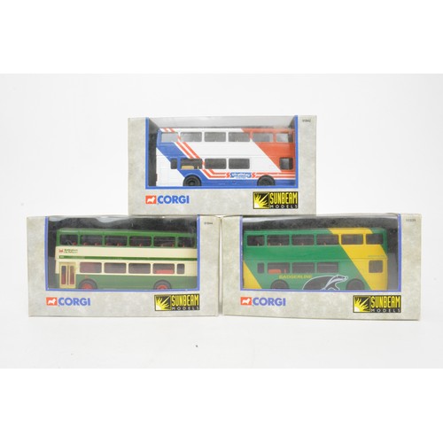 72 - Boxed Corgi and other makes of model buses and coaches, x9 items