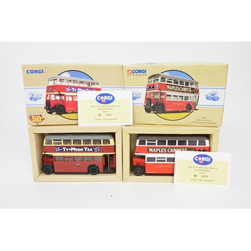 73 - Boxed Corgi and Corgi Classics coaches, buses and tram, x7 items.