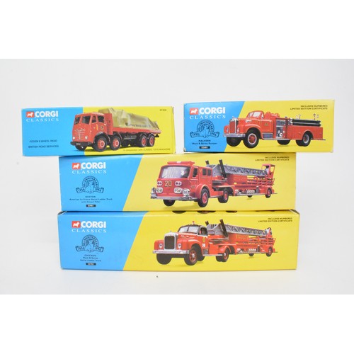 74 - Boxed Corgi and Corgi Classics commercial vehicles and fire engines, x10 items