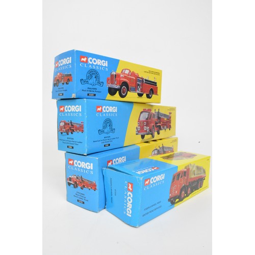 74 - Boxed Corgi and Corgi Classics commercial vehicles and fire engines, x10 items