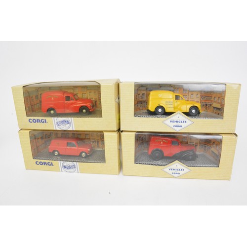 76 - Boxed Corgi vehicles, vans including Police and AA vehicles, a boxed Morris Minor Traveller and othe... 