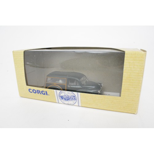 76 - Boxed Corgi vehicles, vans including Police and AA vehicles, a boxed Morris Minor Traveller and othe... 