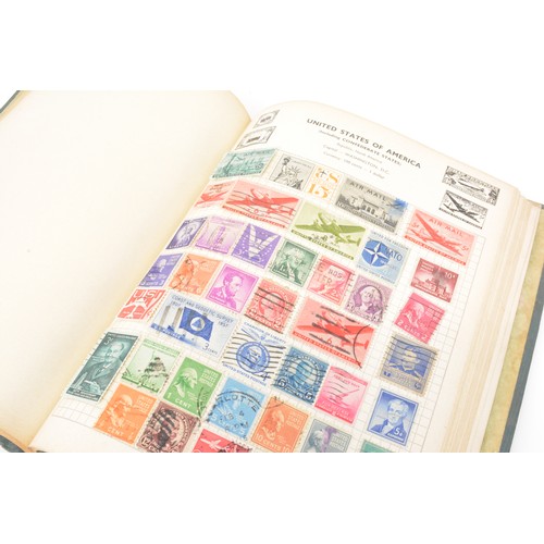 92 - Stanley Gibbons Swift Shaw stamp album containing large quantity of stamps from around the world inc... 