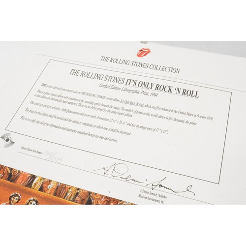 101 - Rolling Stones ‘Only Rock and Roll’ poster print, limited edition 869/5000 with signatures approx. s... 