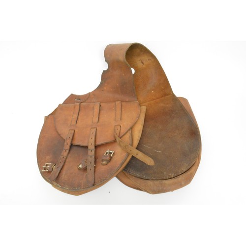 113 - Vintage leather saddle bag marked 'US' to each bag. All Sale proceeds are in aid of Royal British Le... 