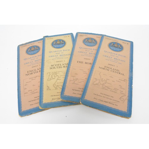 119 - Quantity of vintage canvas ordnance survey maps, ww2, to include one marked general staff headquarte... 