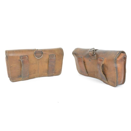 131 - Twin leather ammunition pouches (x2) with aluminium/brass fittings. All Sale proceeds are in aid of ... 