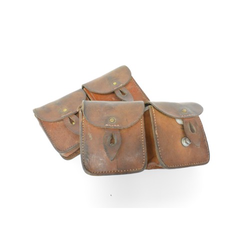 131 - Twin leather ammunition pouches (x2) with aluminium/brass fittings. All Sale proceeds are in aid of ... 