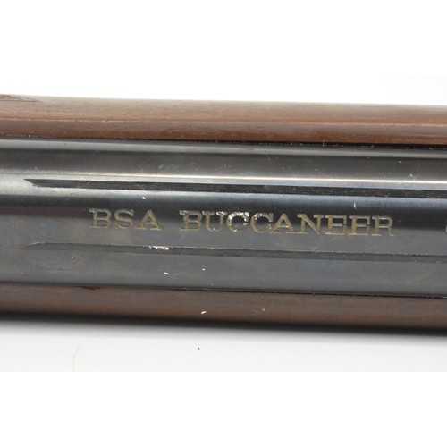 138 - BSA Buccaneer .22 air rifle with scope, sight in original box.  Please note purchasers must be over ... 